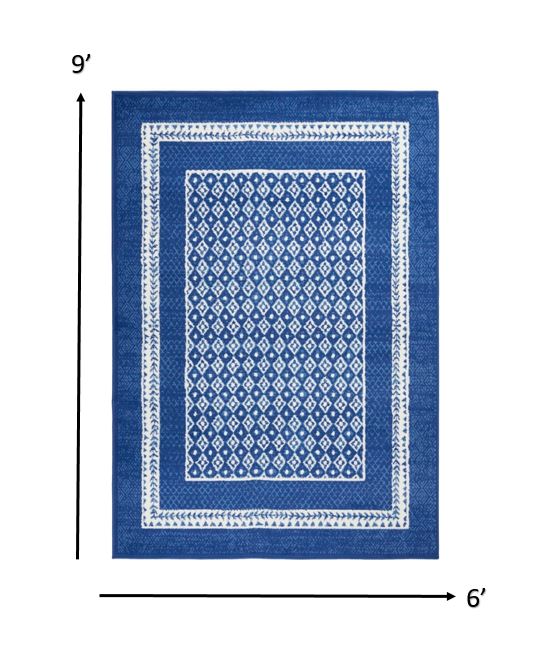 6 x 9 ft. Navy & Ivory Geometric Area Rug