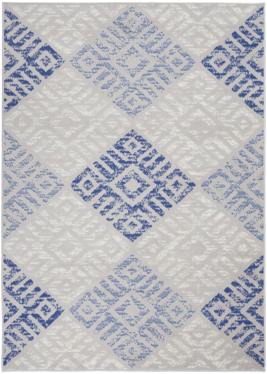 6 x 9 ft. Gray & Blue Diamonds Area Rug