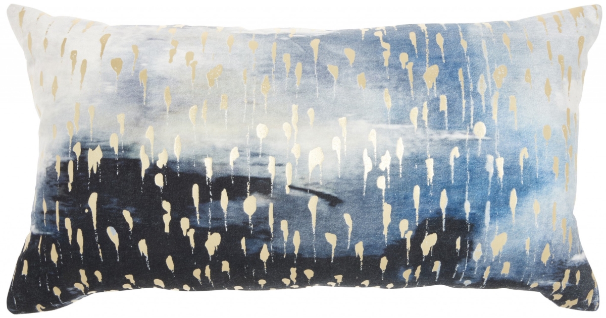 14 x 26 in. Blue Abstract Lumbar Pillow