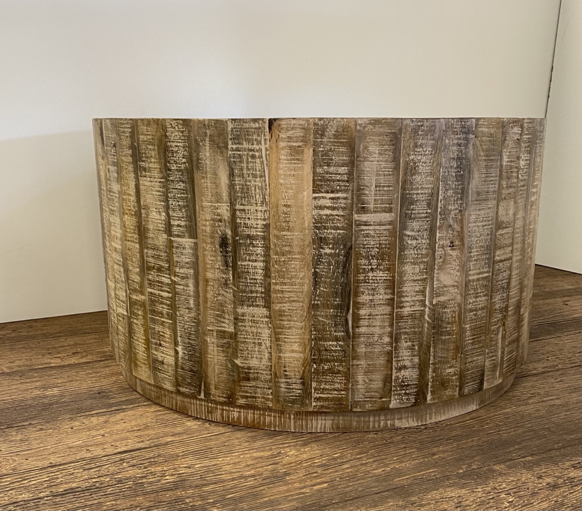 18 x 32 x 32 in. Updated Rustic Round Stump Coffee Table, Multi Brown