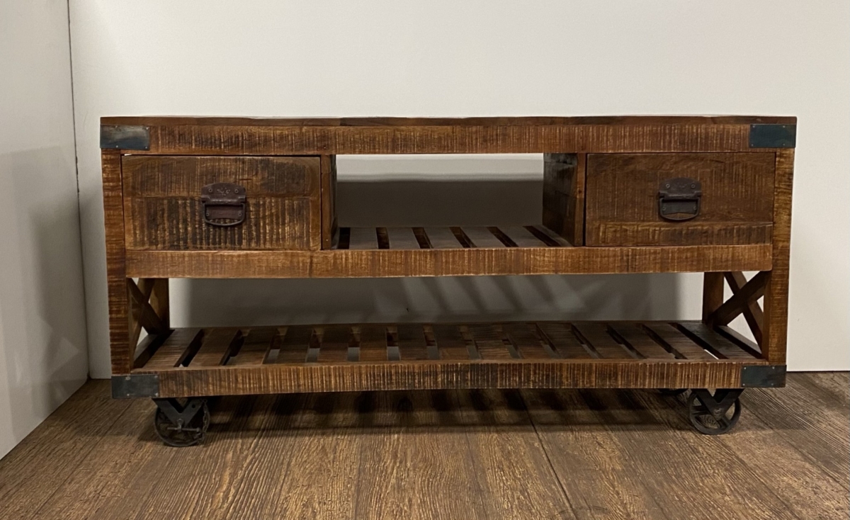 387800 24 x 17.5 x 59 in. Black & Brown Modern Farmhouse Console Buffet Cabinet