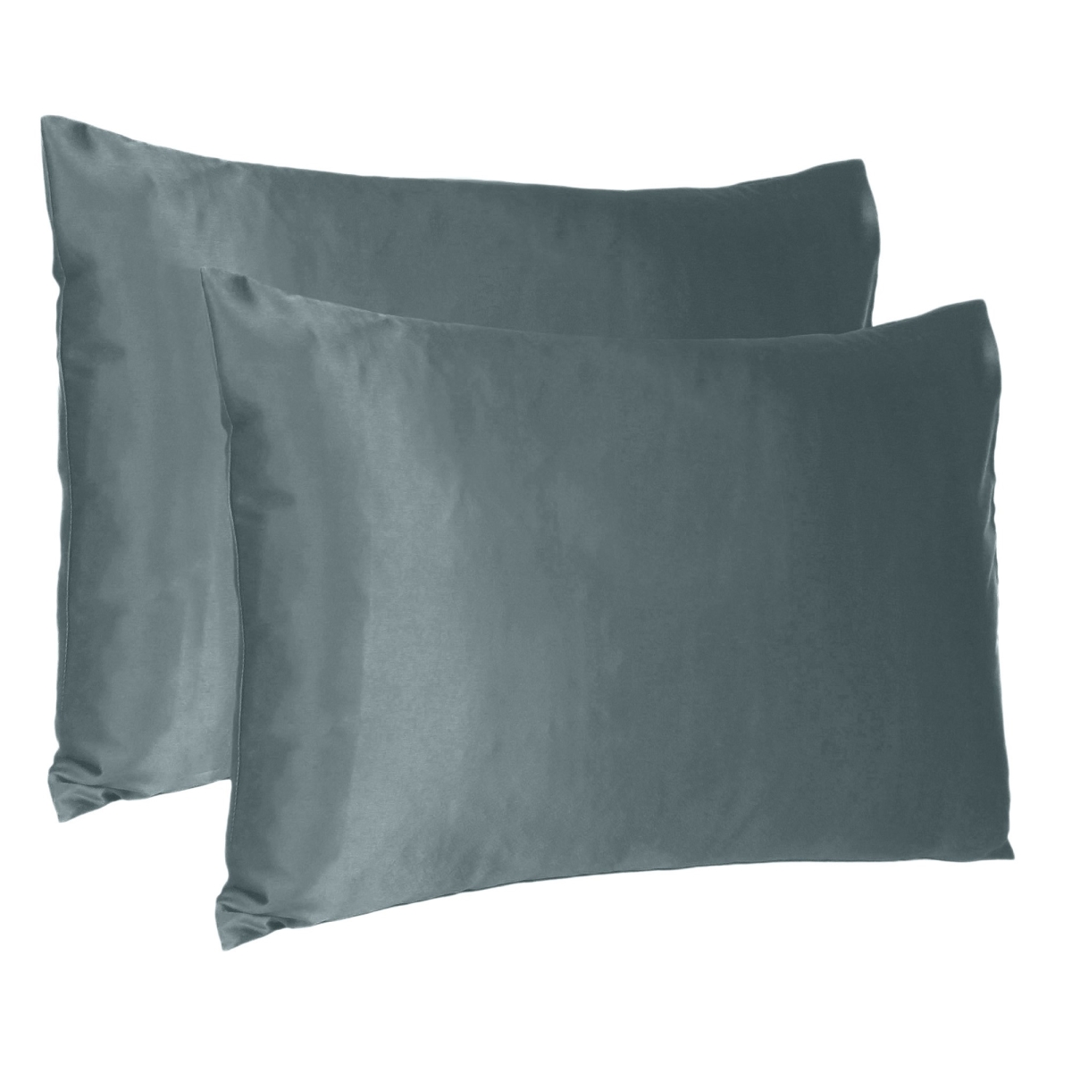 20 x 40 in. Gray Dreamy Silky Satin King Size Pillowcases