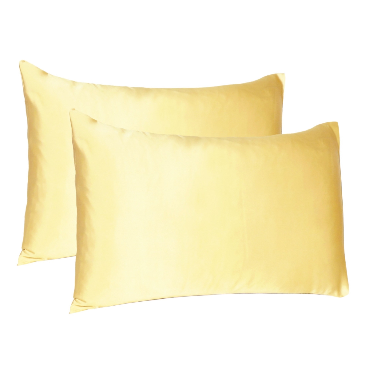 20 x 40 in. Gold Dreamy Silky Satin King Size Pillowcases