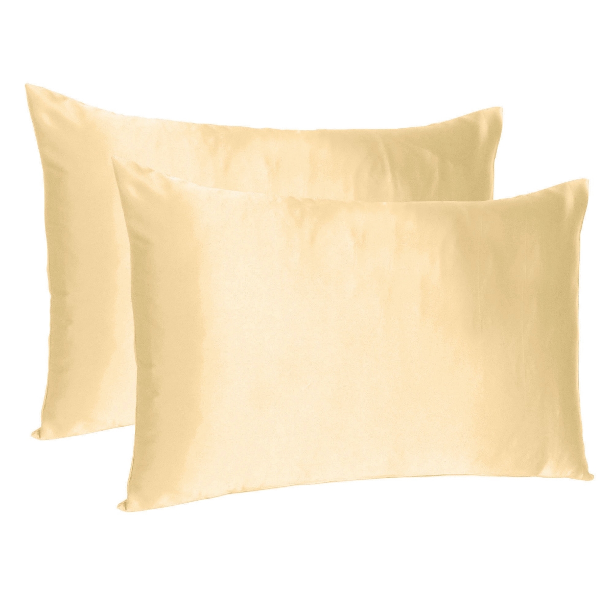 20 x 40 in. Pale Peach Dreamy Silky Satin King Size Pillowcases