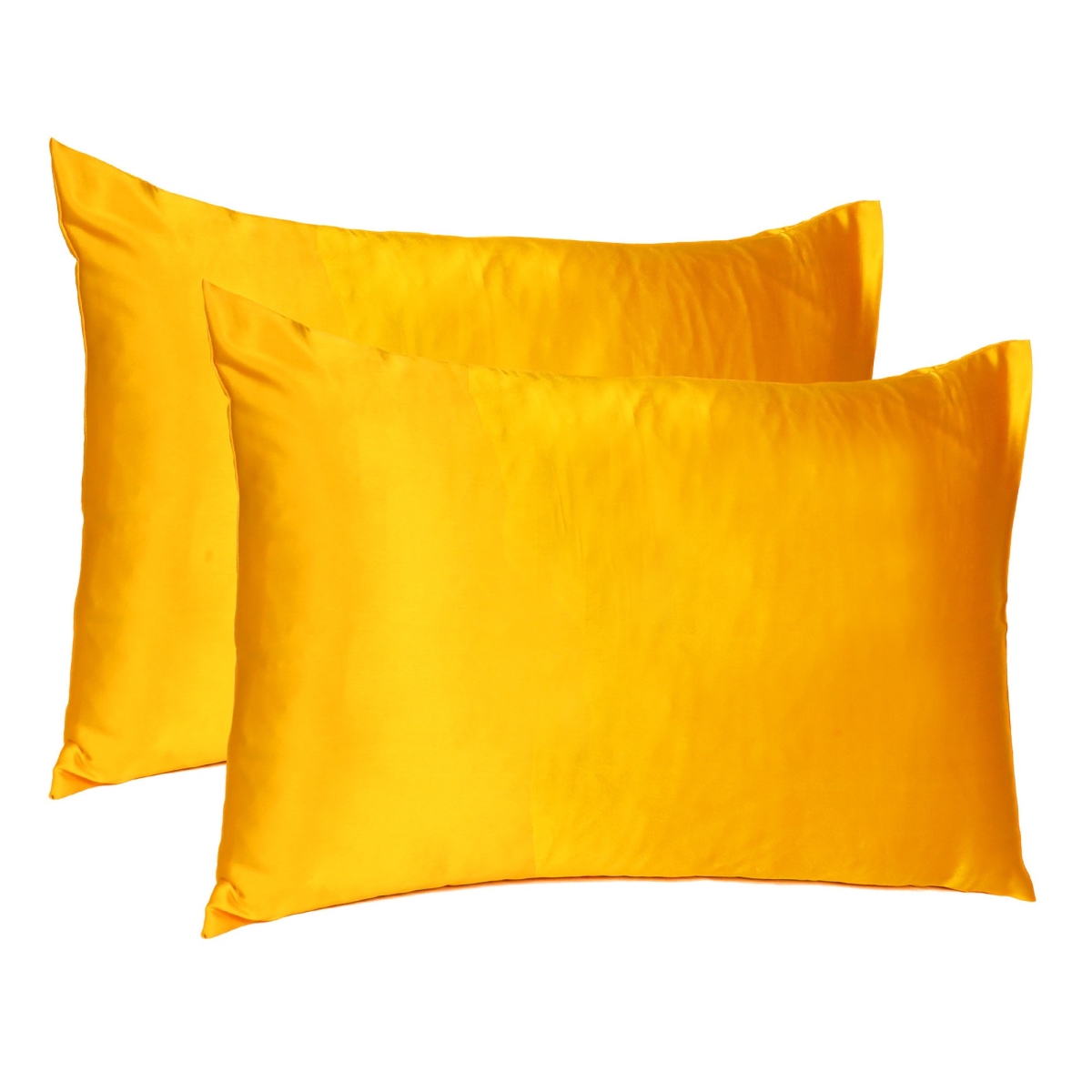 387855 20 x 40 in. Goldenrod Dreamy Silky Satin King Size Pillowcases