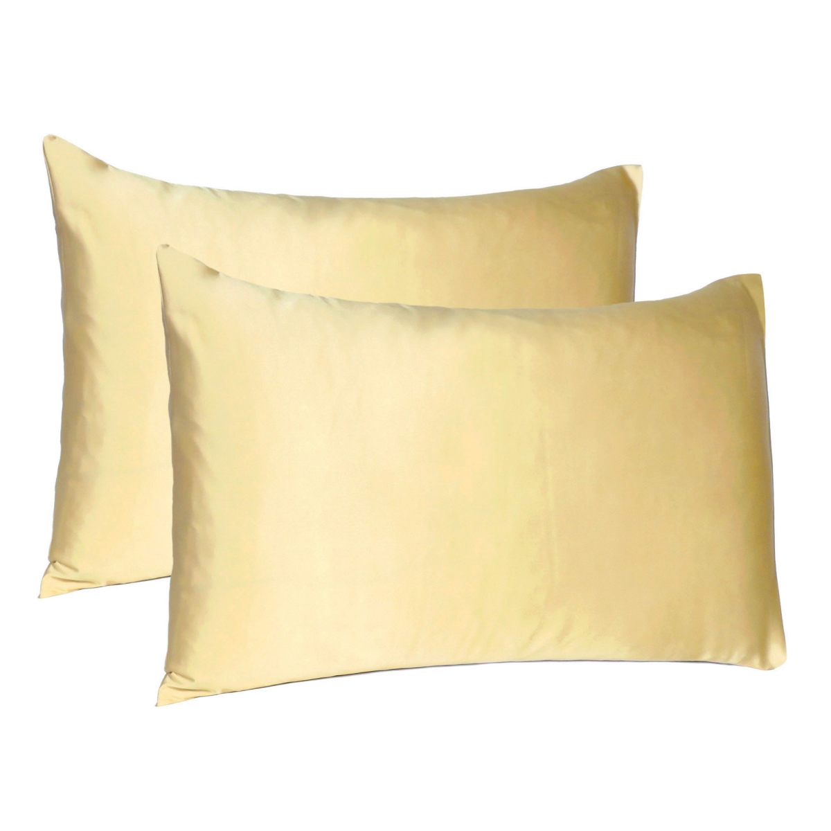 Pale Yellow Dreamy Silky Satin Standard Size Pillowcases