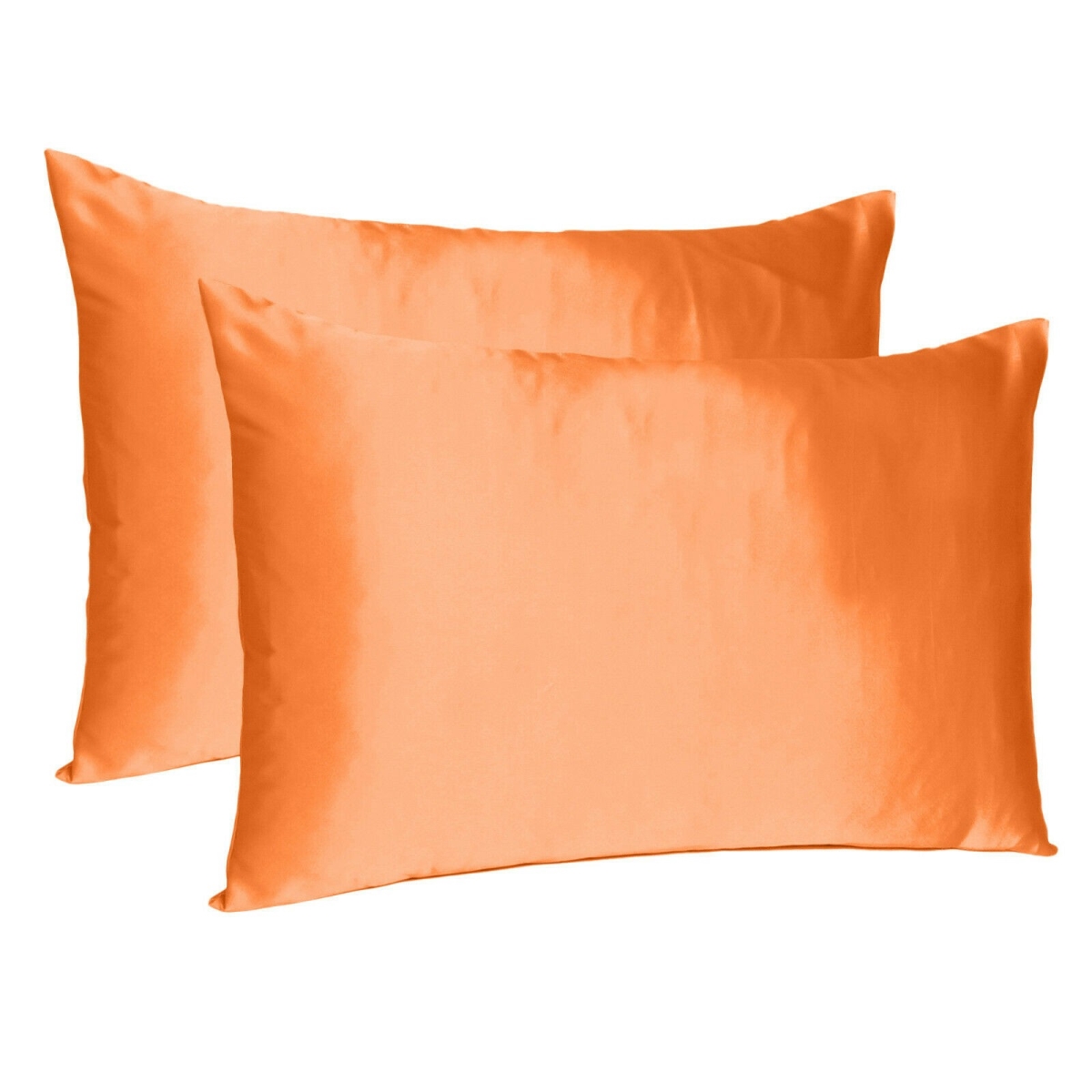 20 x 26 in. Orange Dreamy Silky Satin Standard Size Pillowcases