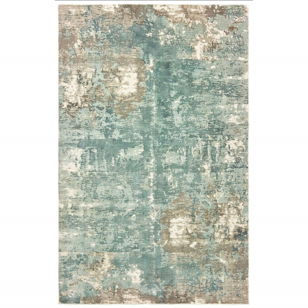 6 x 9 ft. Abstract Pattern Indoor Area Rug - Blue & Gray