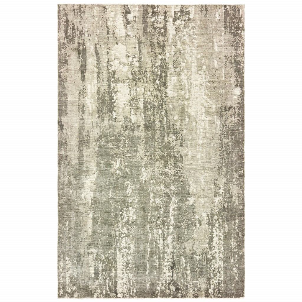 Gray & Ivory Abstract Splash Indoor Area Rug - 9 x 12 in.