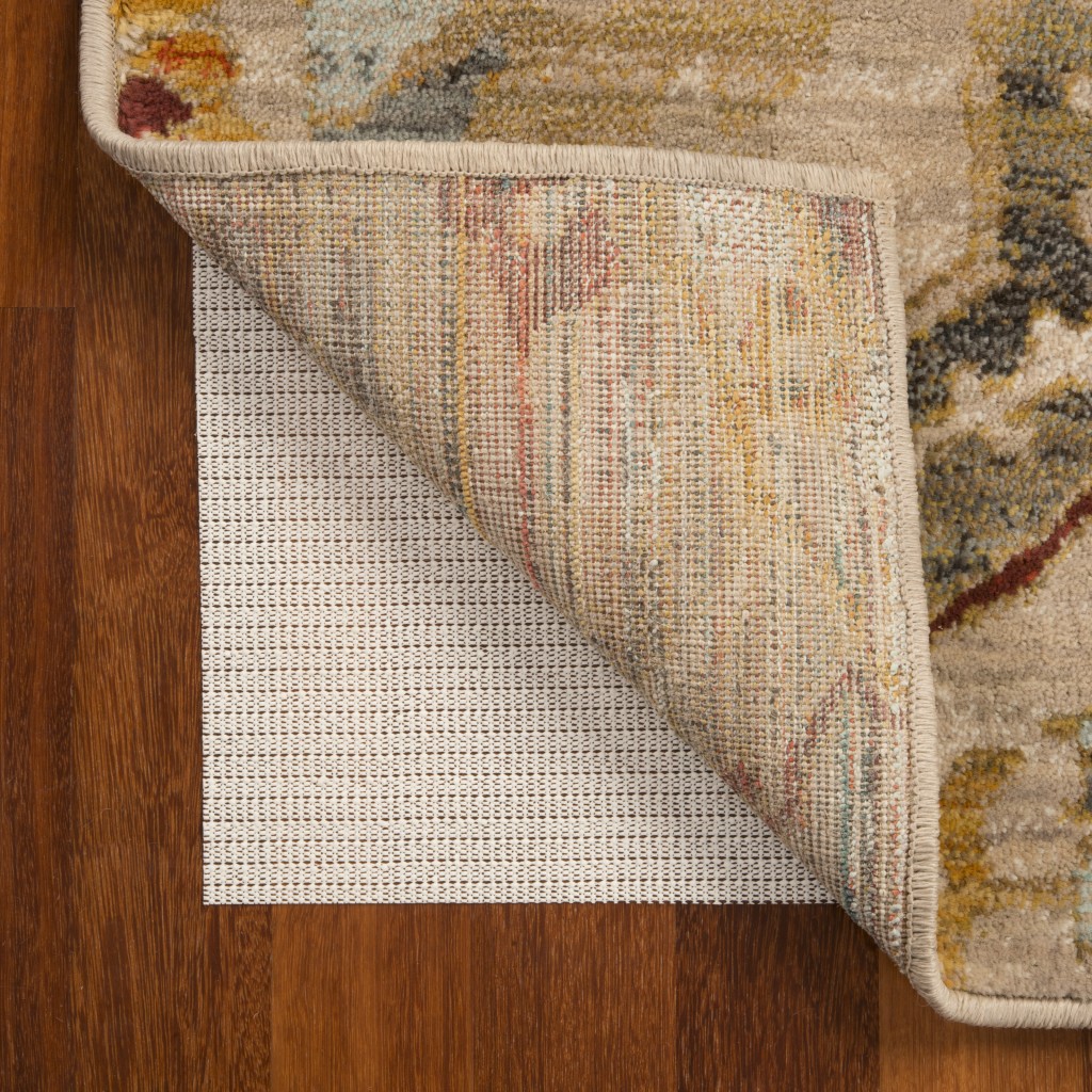 388113 6 ft. Round Basic Beige Non Slip Rug Pad