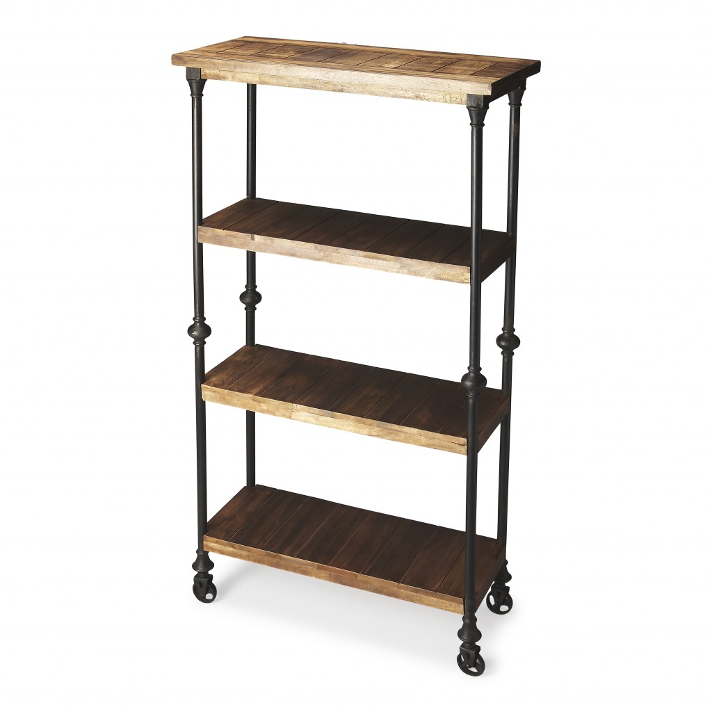 Picture of HomeRoots 389553 62 x 31.5 x 13.5 in. Fontainebleau Industrial Multi Color Chic Bookcase