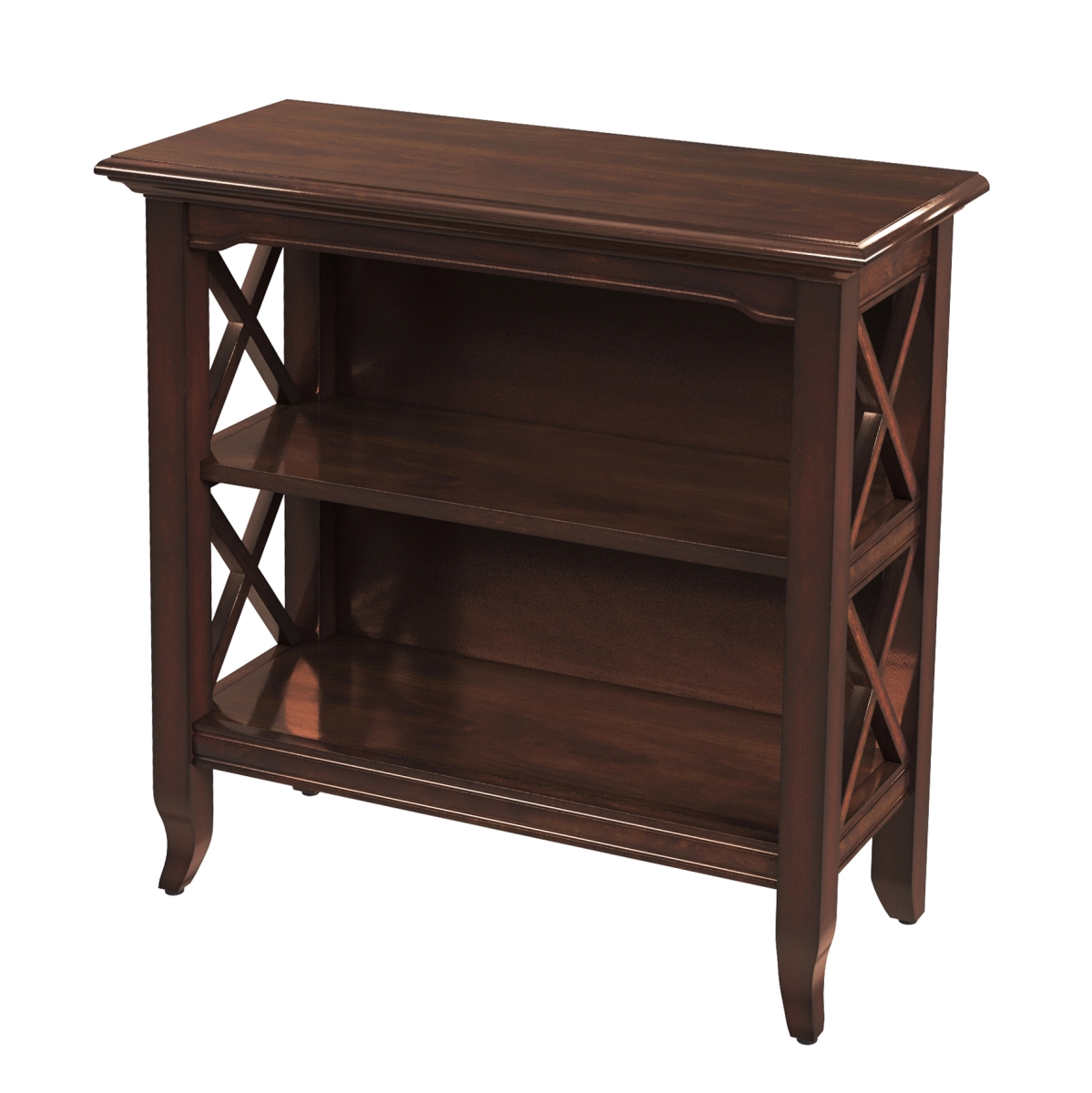 Picture of HomeRoots 389554 30.25 x 32 x 13 in. Newport Plantation Cherry Low Bookcase