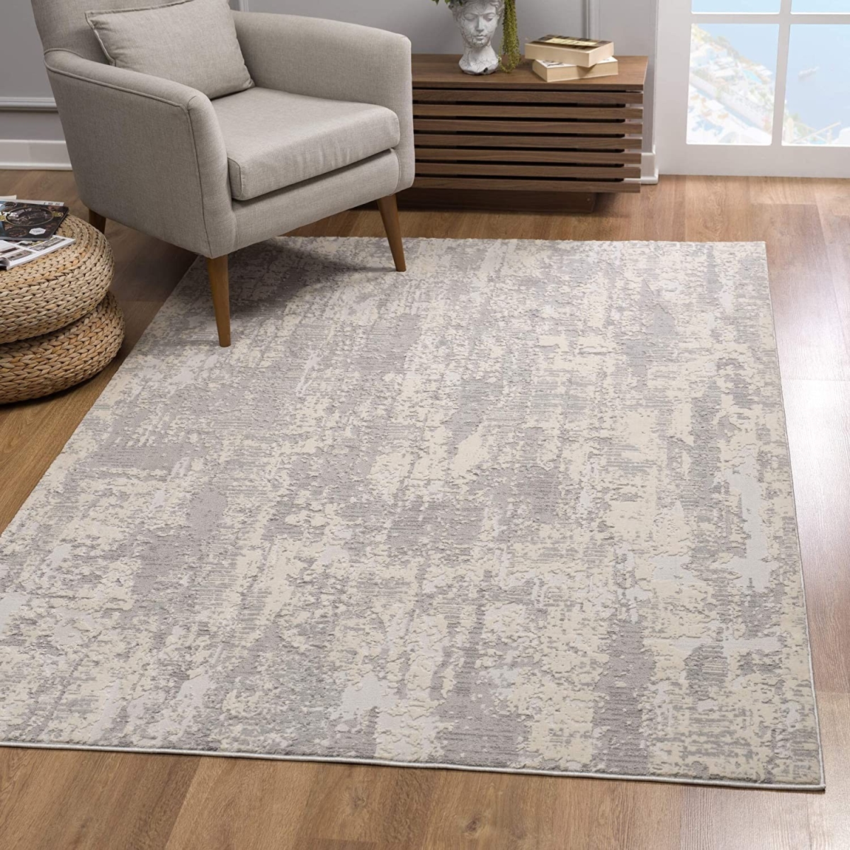 390414 5 x 8 ft. Gray Metro Modern Abstract Area Rug