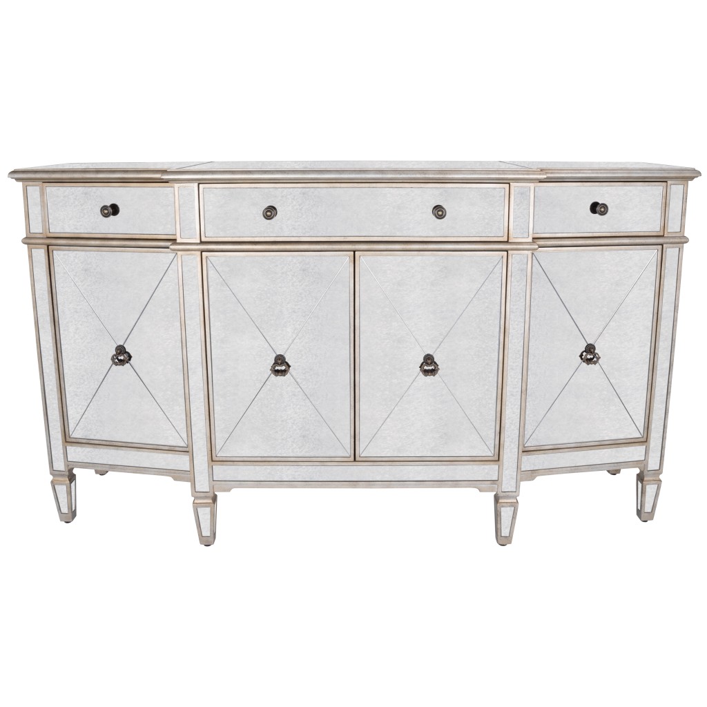 Picture of HomeRoots 389792 Celeste Mirrored Buffet - Silver