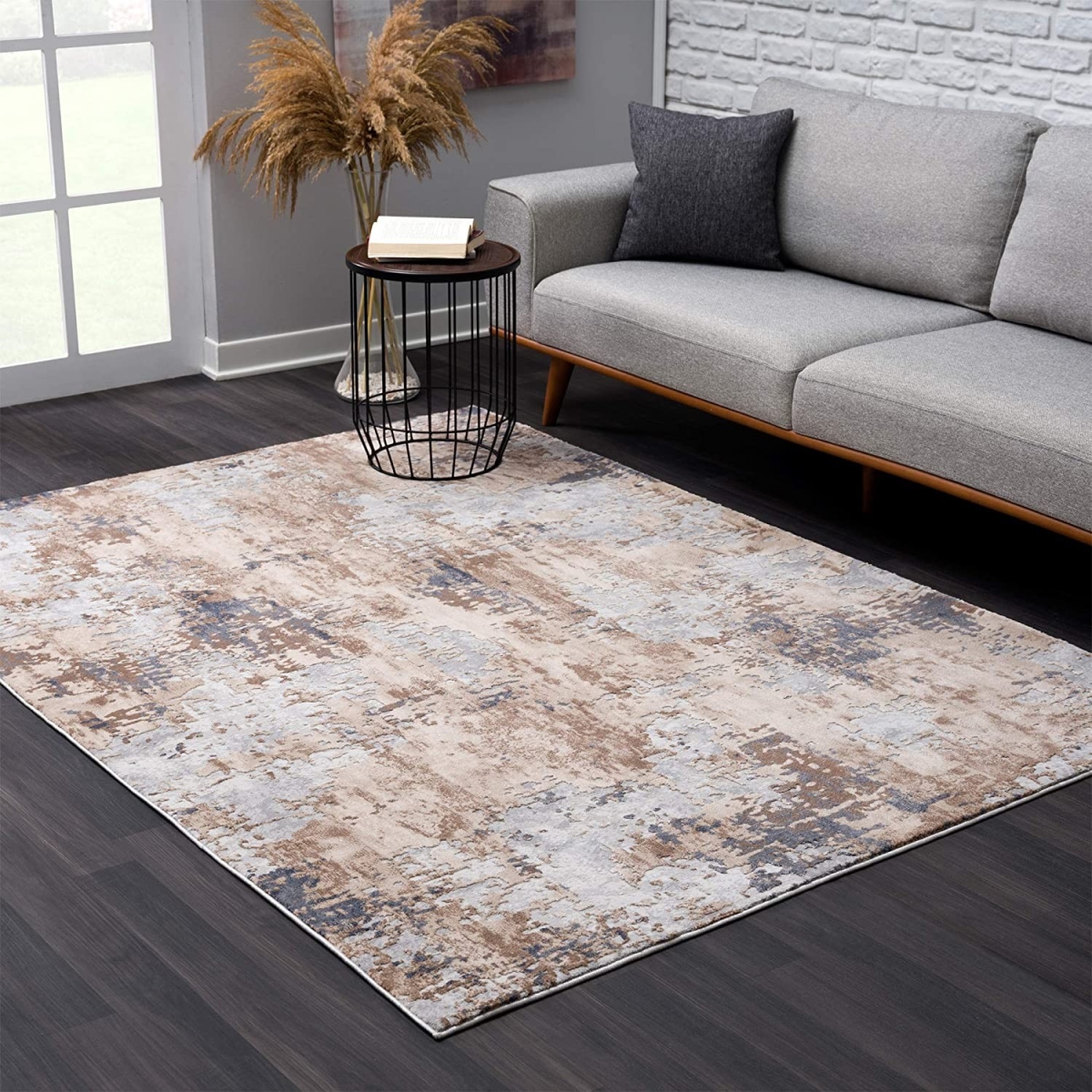 5 ft. x 8 ft. Abstract Area Rug - Beige & Ivory