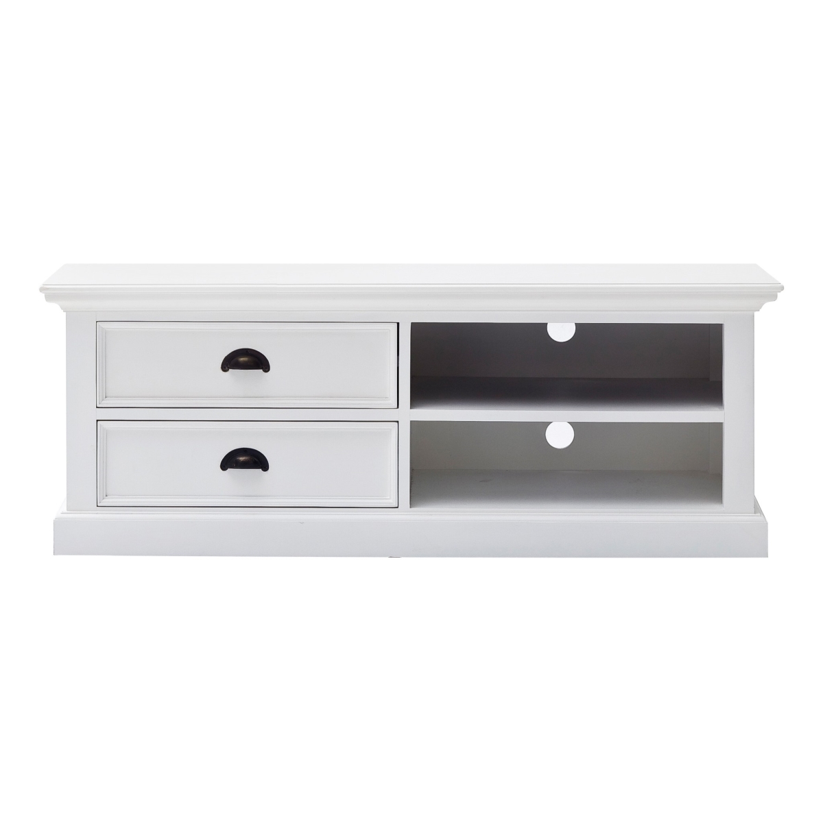 47 in. Classic White Entertainment Unit with Two Drawers