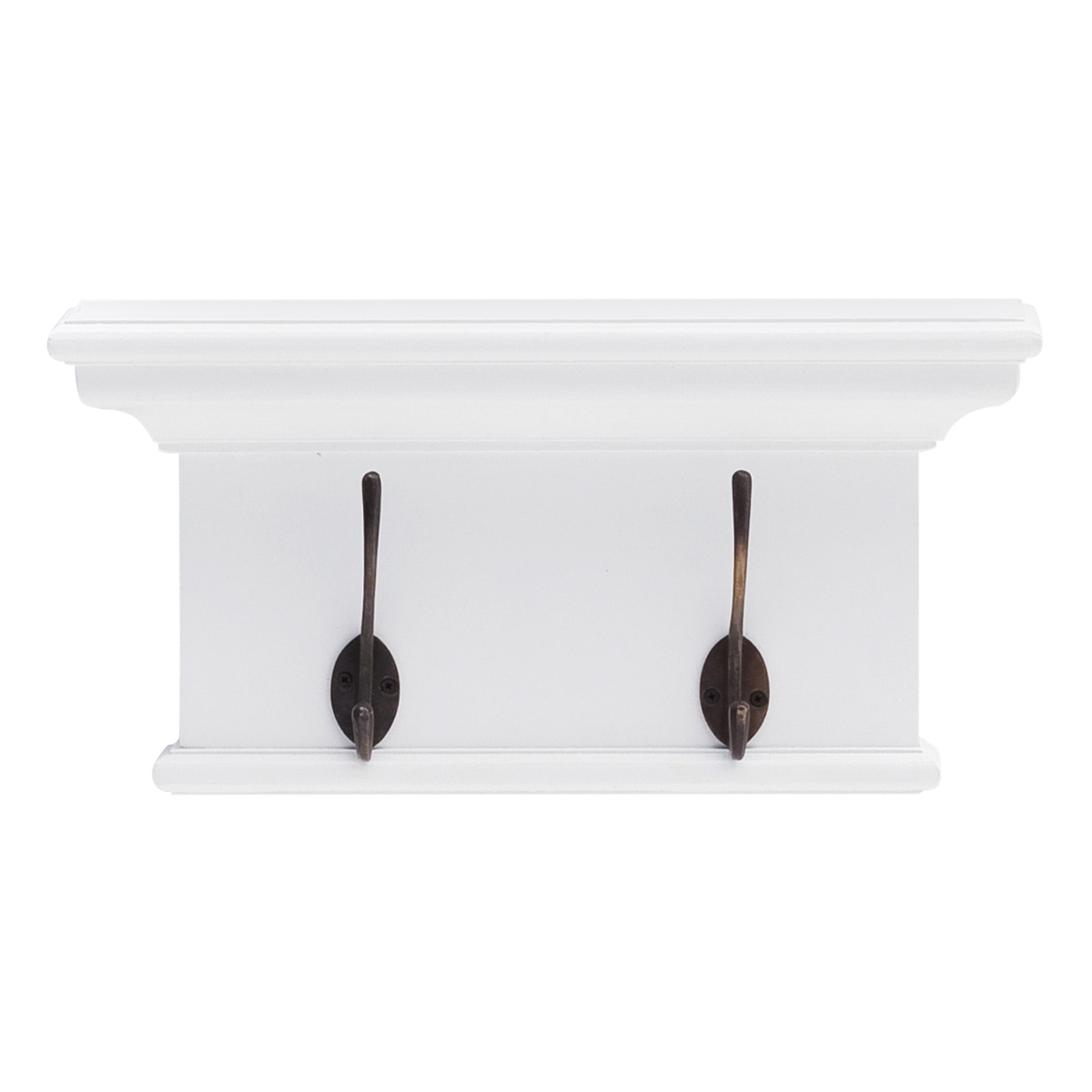 397773 7.87 x 15.75 x 3.94 in. Classic White Two Hook Hanging Coat Rack