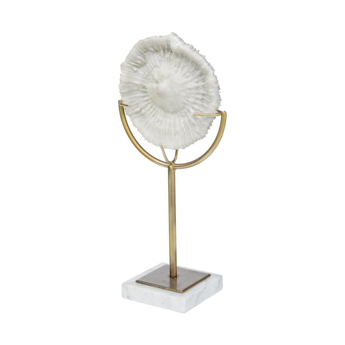 15 x 4 x 8 in. Jumbo White & Gold Coastal Sculpture