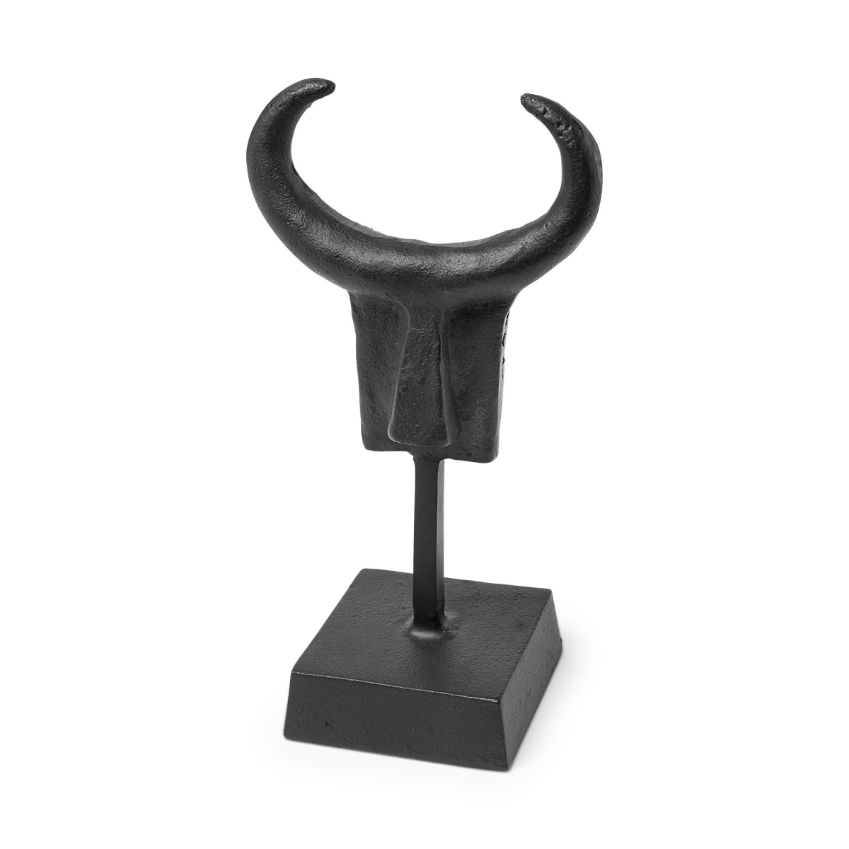 392414 Metal Tribal Inspired Sculpture, Black