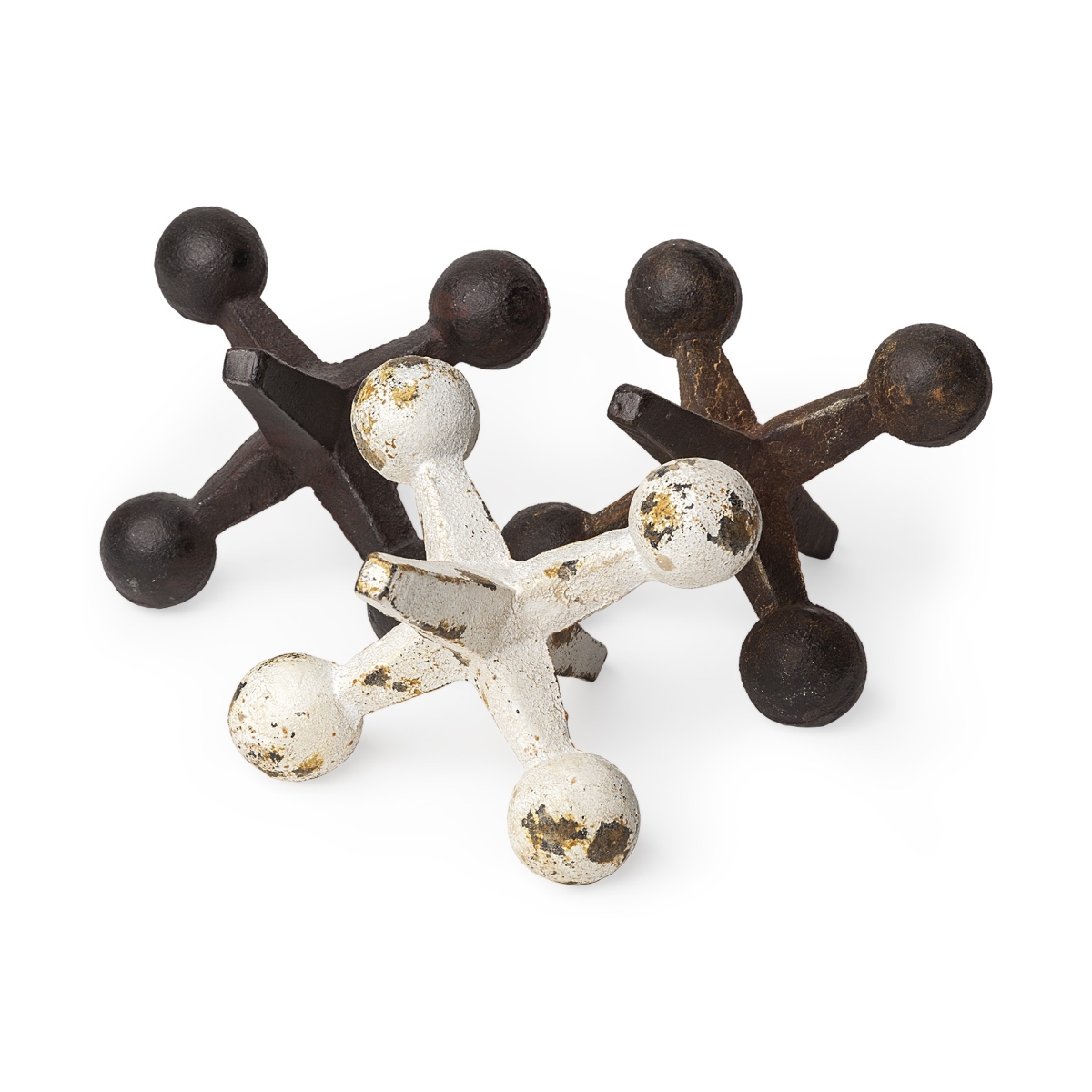 392418 7 x 7 x 8 in. Iron White Jack Sculptures