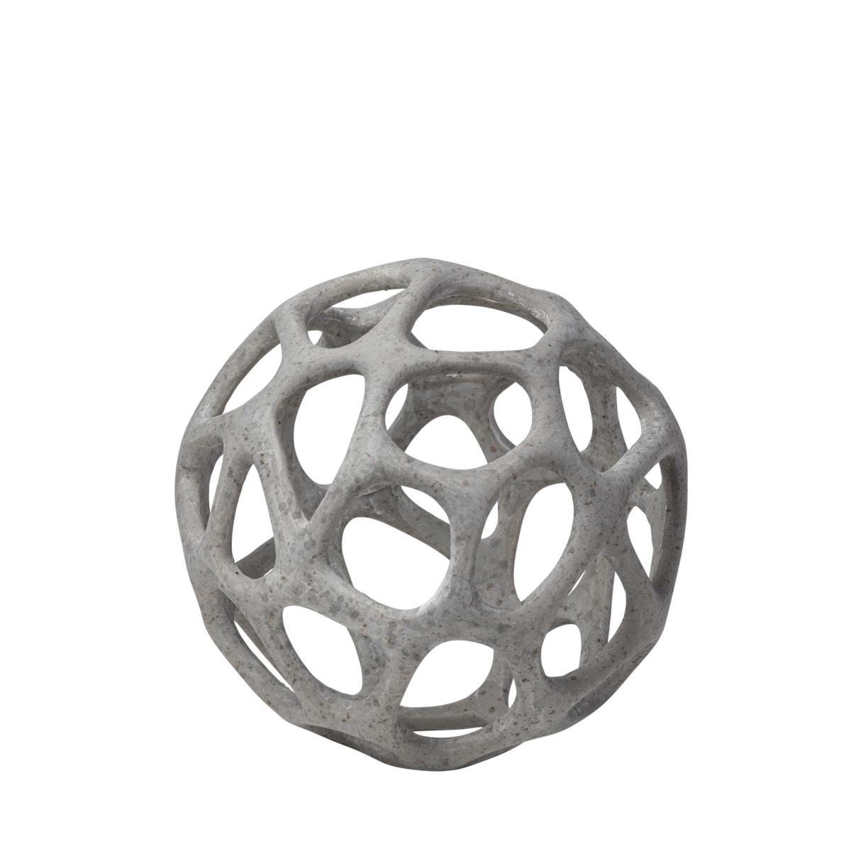 Petite Metal Hollow Orb Sculpture, Black & Light Gray