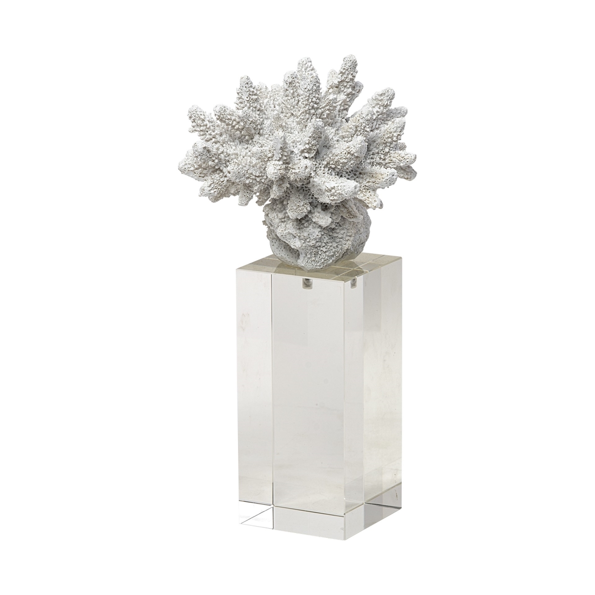 10 in. White Contempo Coral & Glass Sculpture