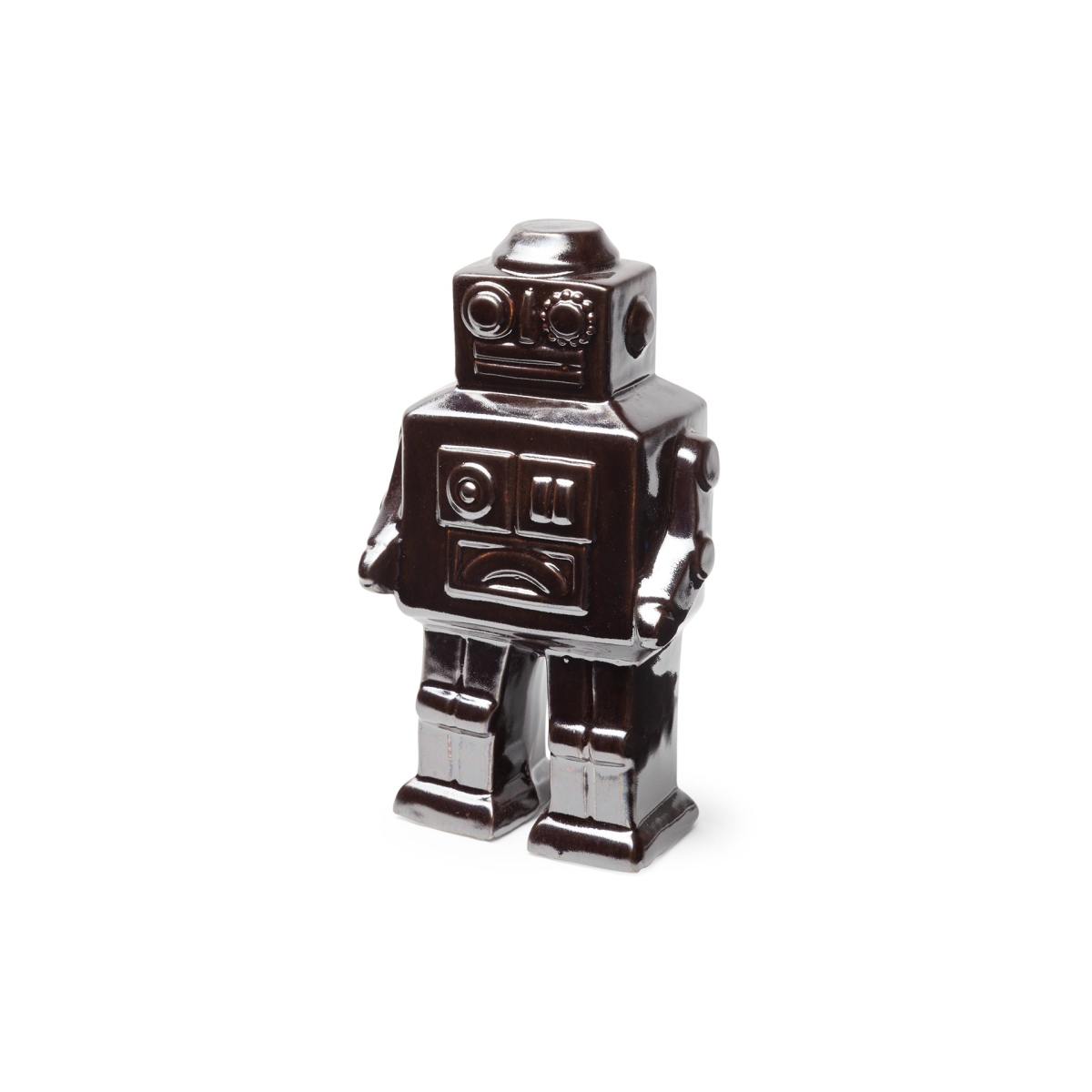392437 Metal Robot Shaped Sculpture, Brown & Silver
