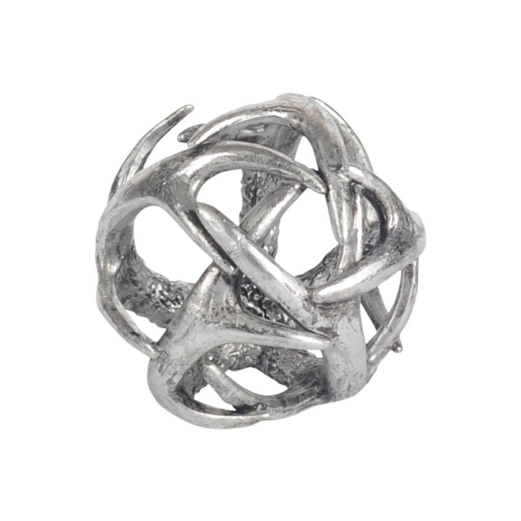 5 x 5 x 5 in. Petite Silver Resin Antler Shaped Sculpture