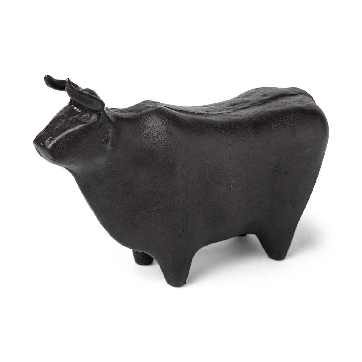 392452 6 x 4 x 9 in. Black Cast Aluminum Bull Decor Piece