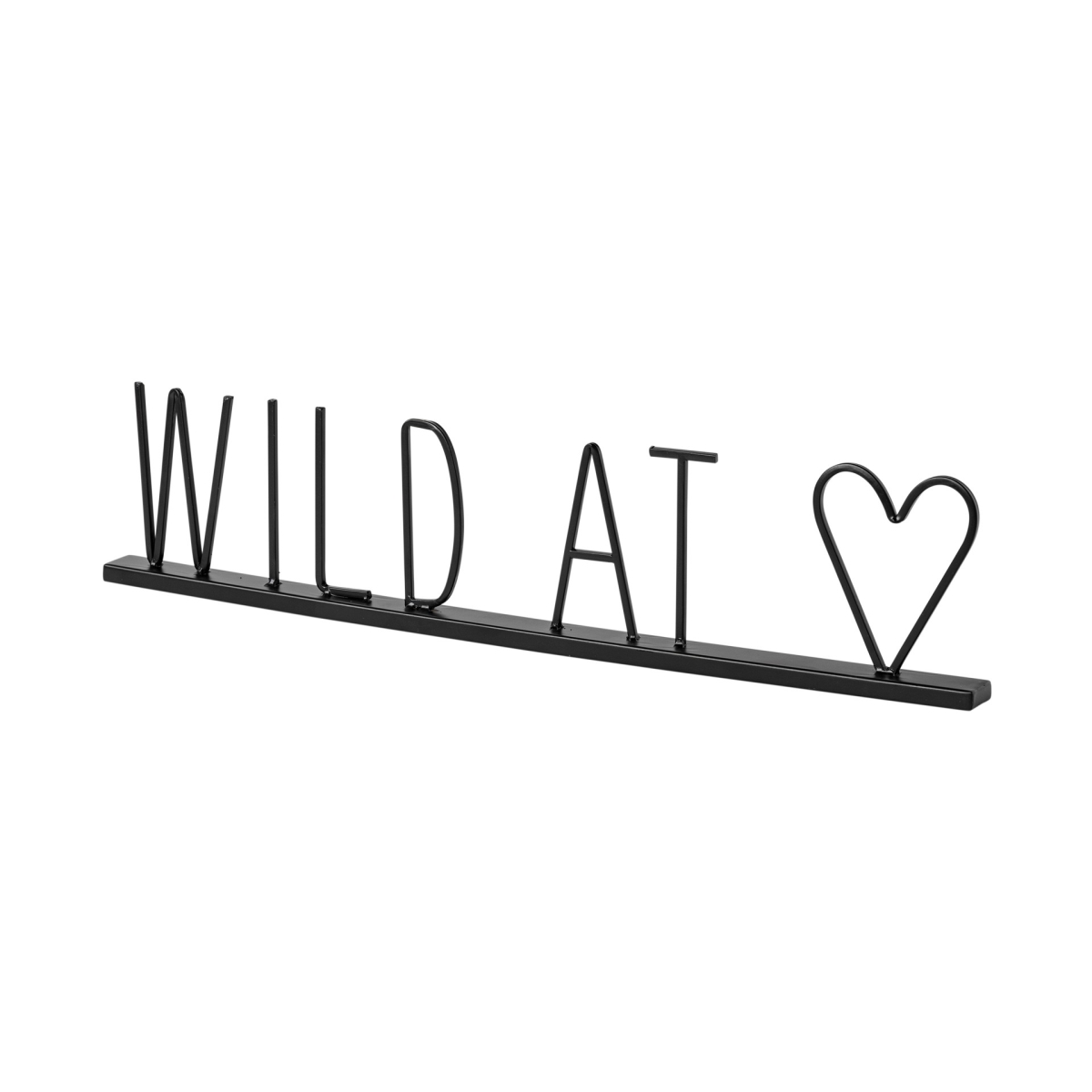 Metal Wild at Heart Sign, Black