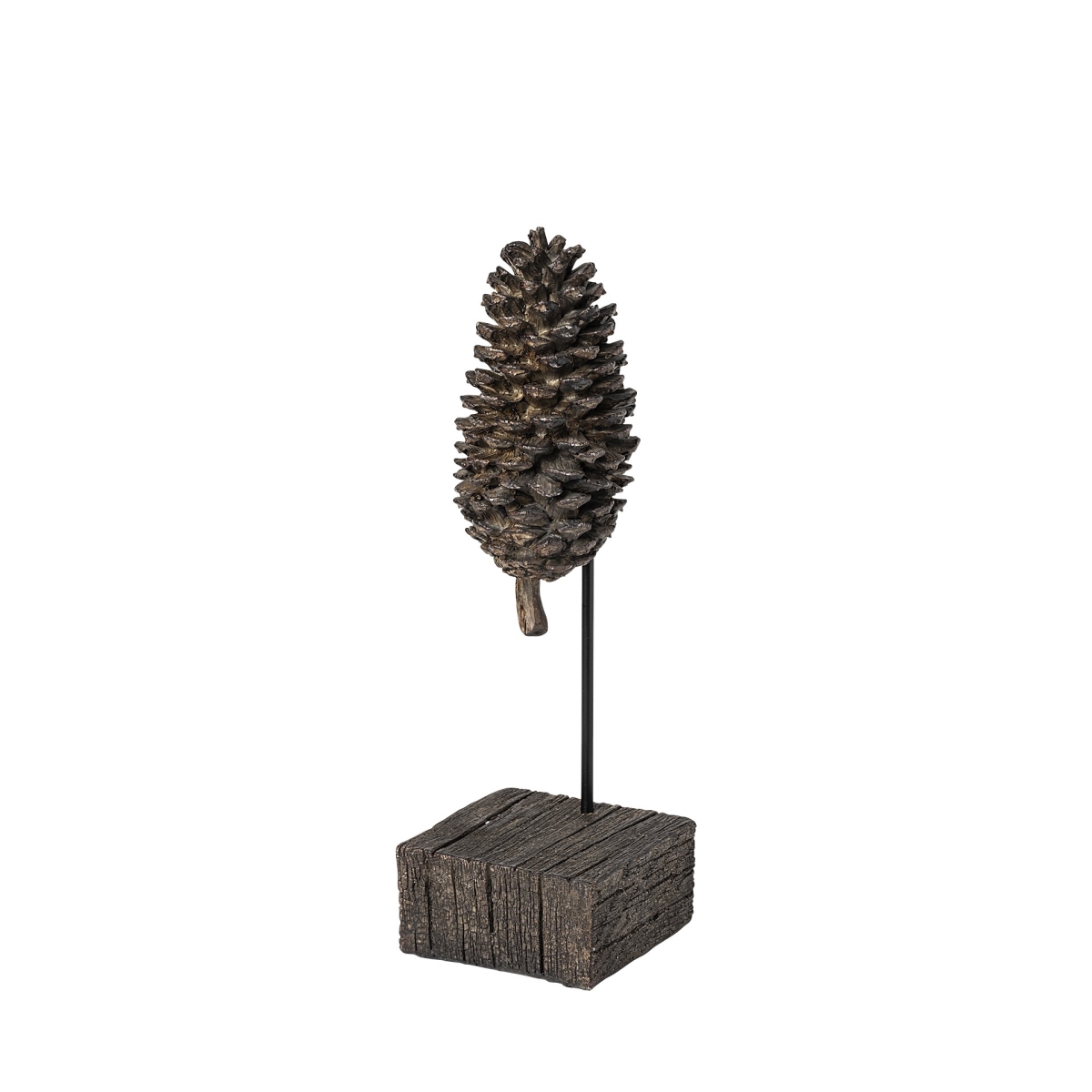 11 x 4 x 4 in. Petite Brown Resin Pinecone Shaped Decor Piece