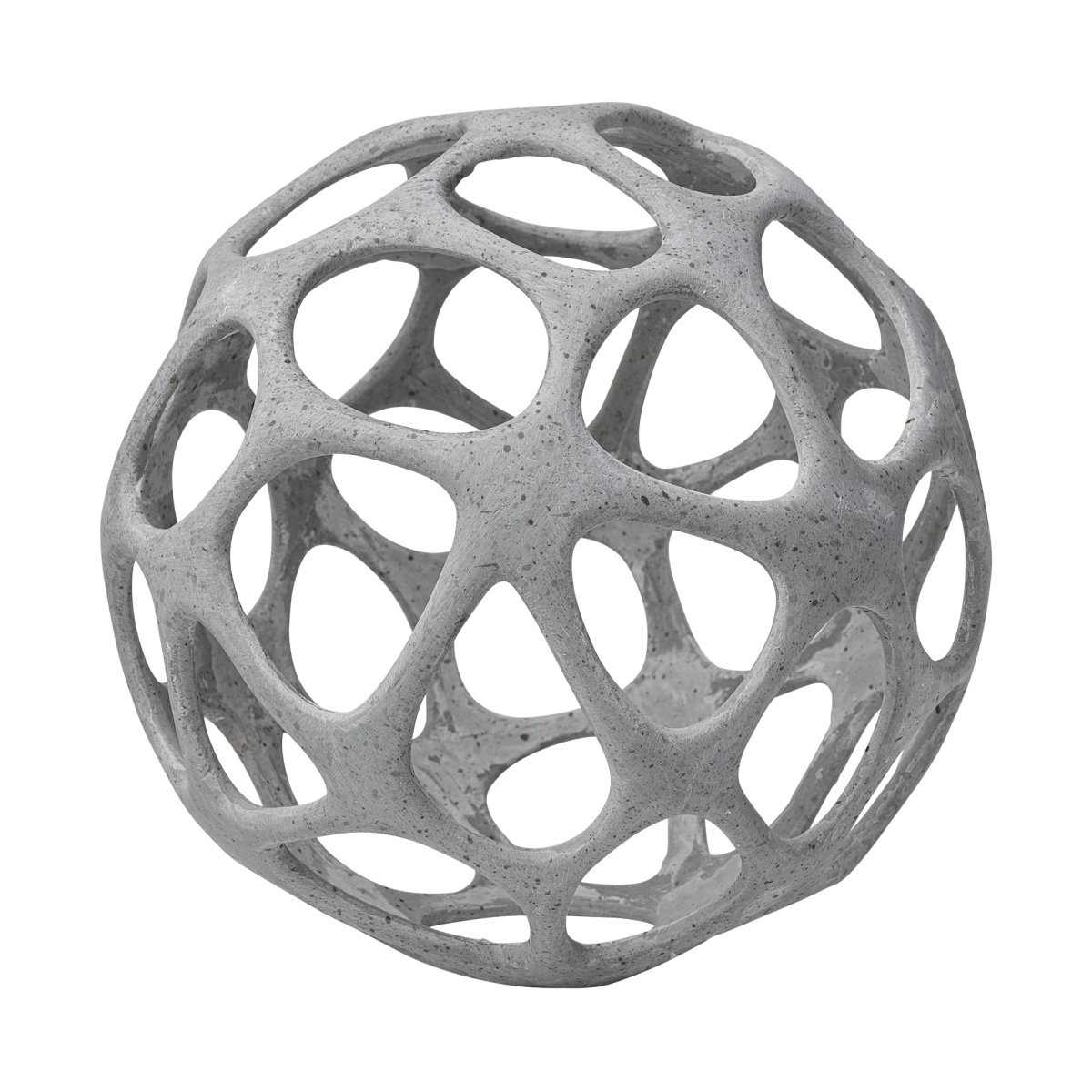 Metal Hollow Orb Sculpture, Light Gray