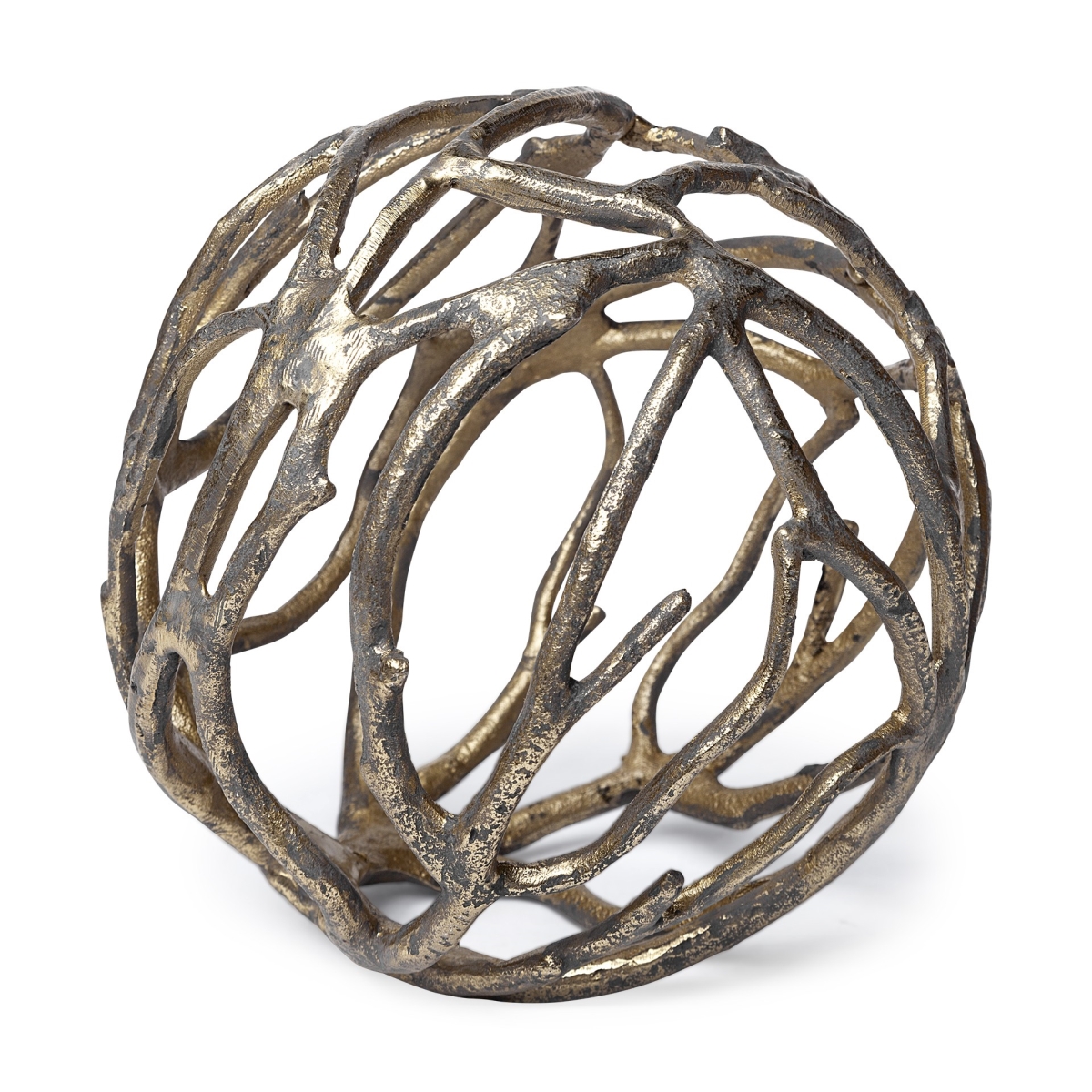 7 x 7 x 7 in. Gold Metal Tree Branch Sculpture