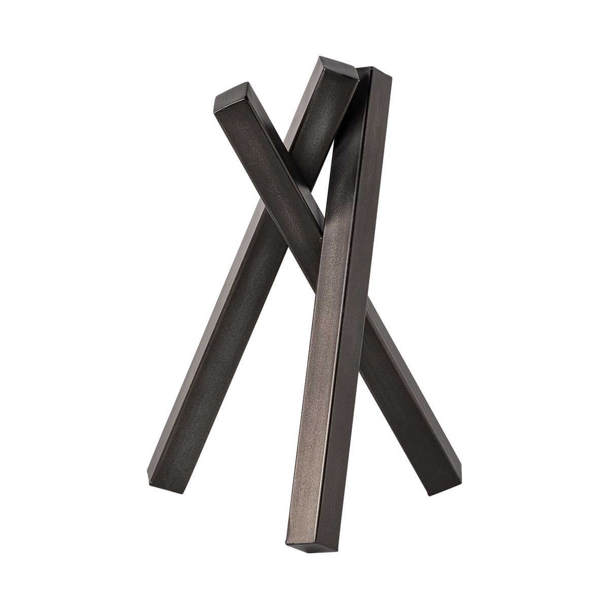 392478 Abstract Metal Geometric Decor Piece, Black