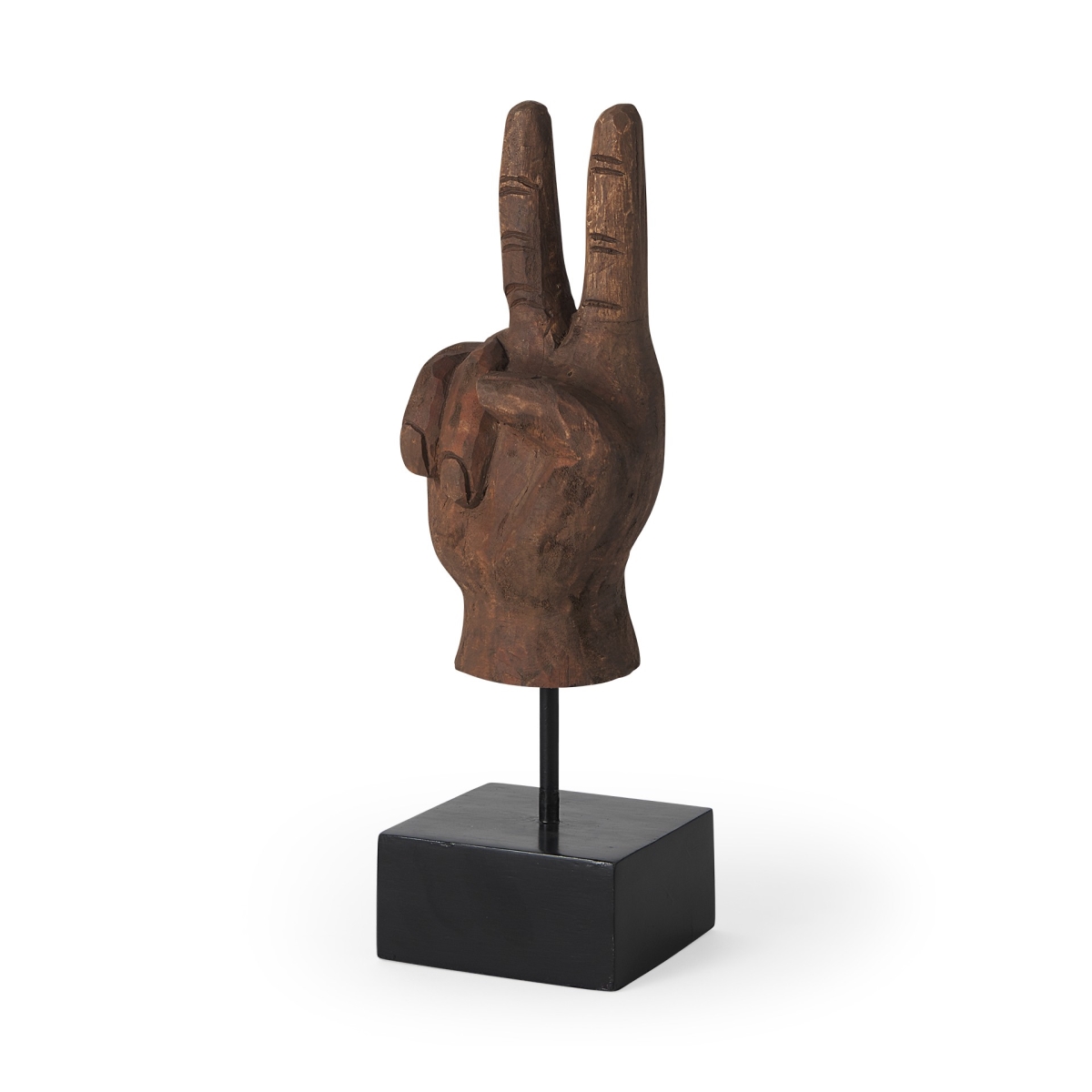 Wooden Peace Sign Decor Piece, Dark Brown