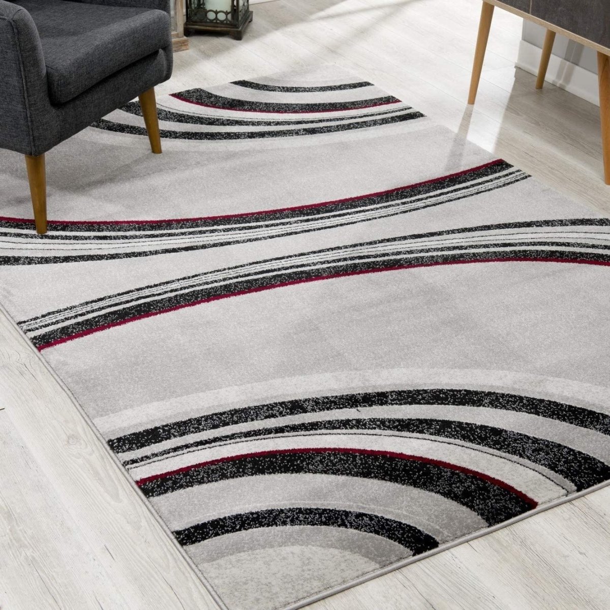 393818 8 x 11 ft. Gray Modern Geometric Area Rug