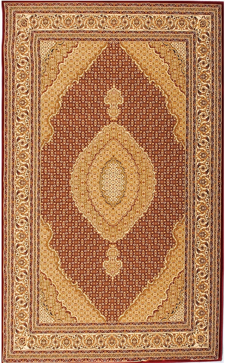 4 x 6 ft. Red & Beige Medallion Area Rug
