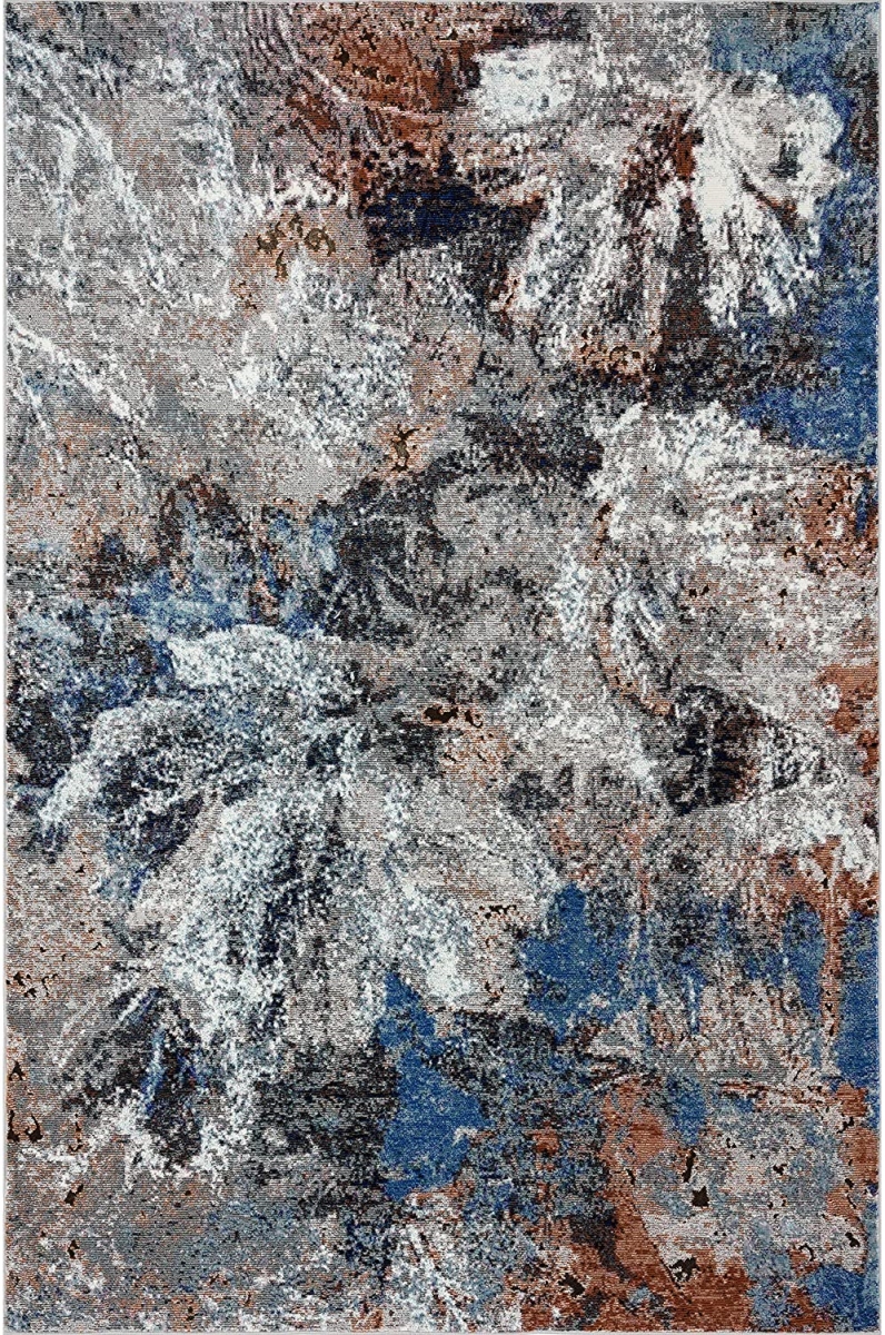 395989 5 x 8 ft. Gray Abstract Foliage Area Rug