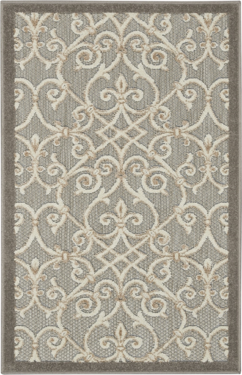 3 x 4 ft. Natural & Gray Indoor & Outdoor Area Rug