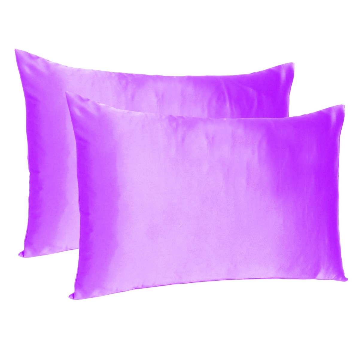 20 x 30 in. Violet Dreamy Silky Satin Queen Size Pillowcases