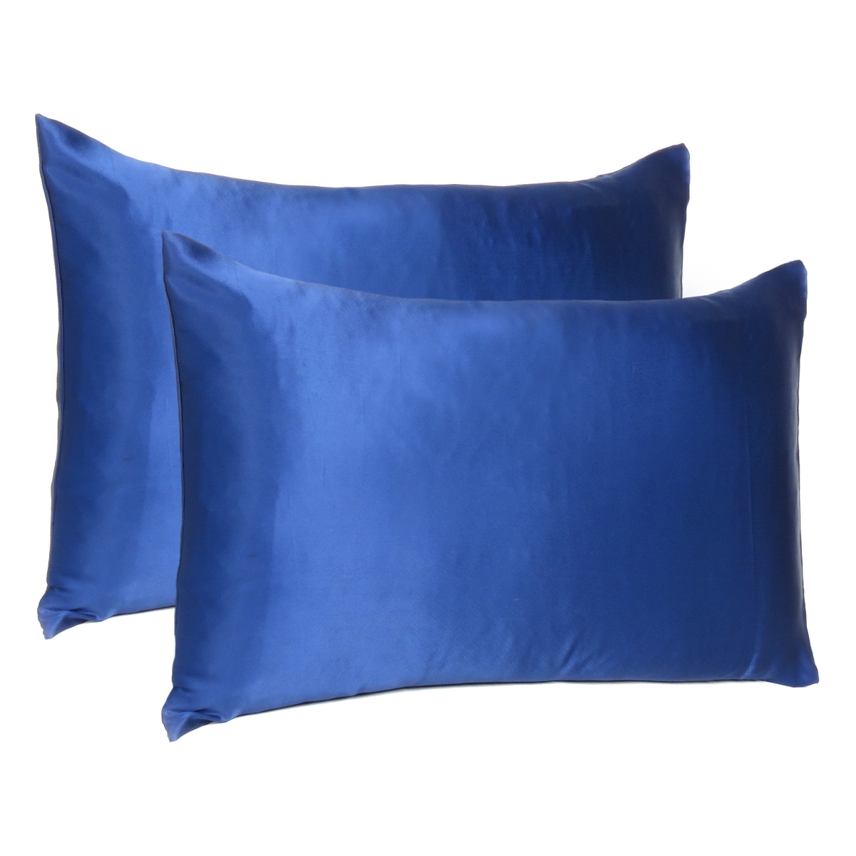 20 x 30 in. Navy Blue Dreamy Silky Satin Queen Size Pillowcases