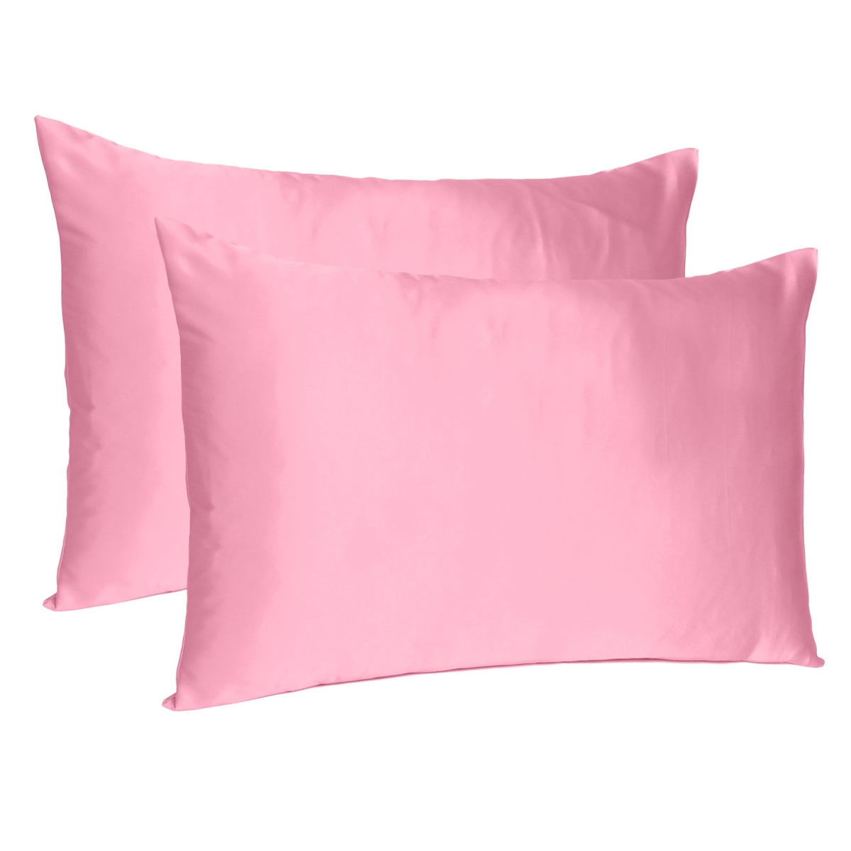 20 x 30 in. Pink Rose Dreamy Silky Satin Queen Size Pillowcases