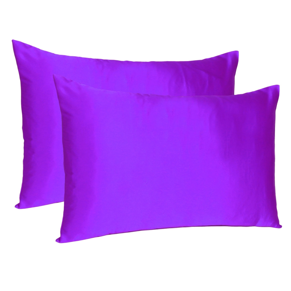 20 x 30 in. Bright Purple Dreamy Silky Satin Queen Size Pillowcases