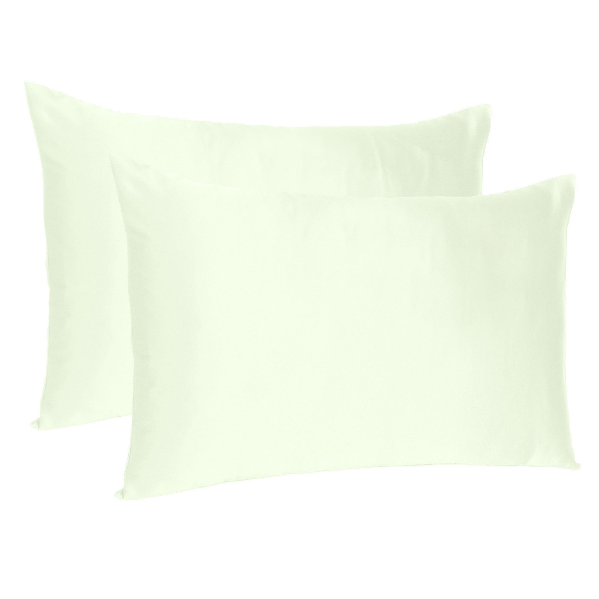 20 x 30 in. Ivory Dreamy Silky Satin Queen Size Pillowcases