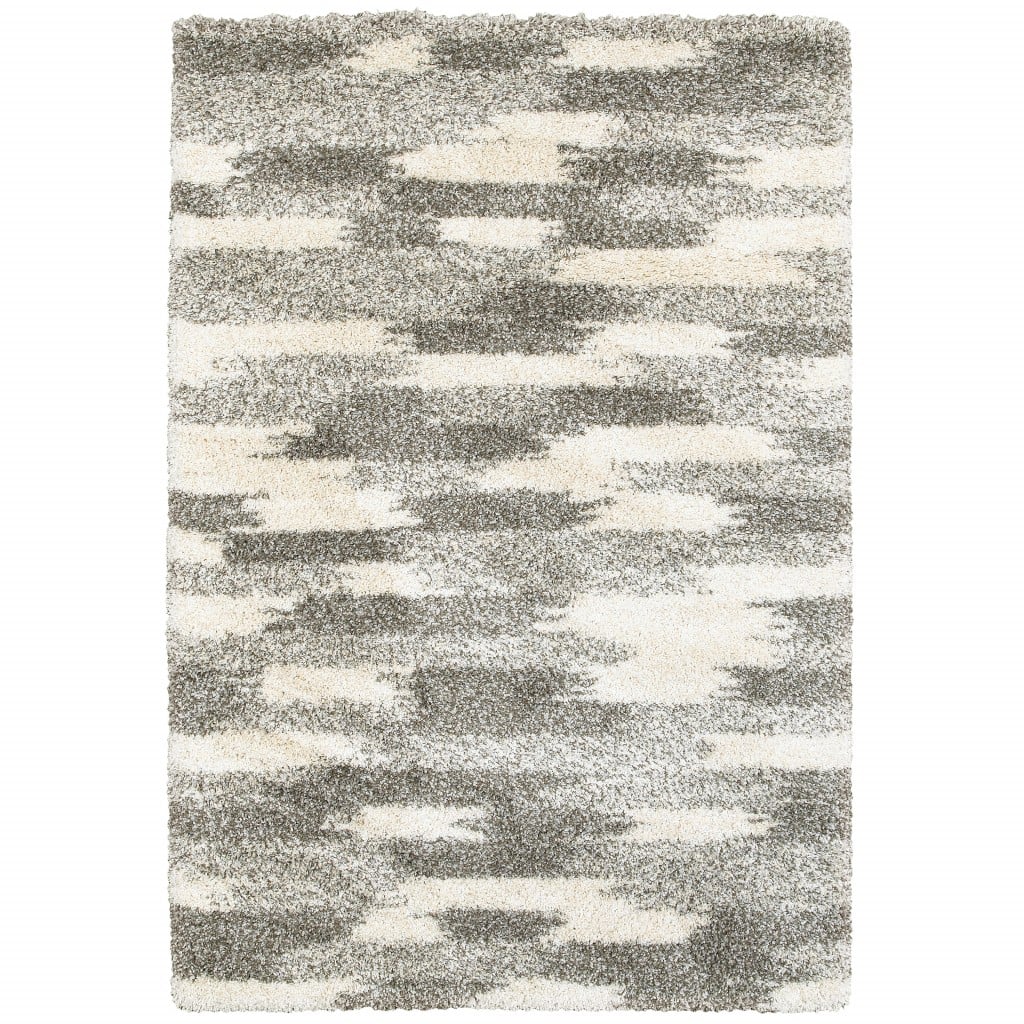 387966 5 x 8 ft. Gray & Ivory Geometric Pattern Area Rug