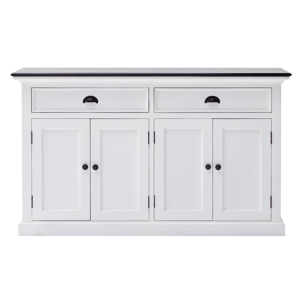 Picture of HomeRoots 388229 Modern Farmhouse Buffet Server, Black & White