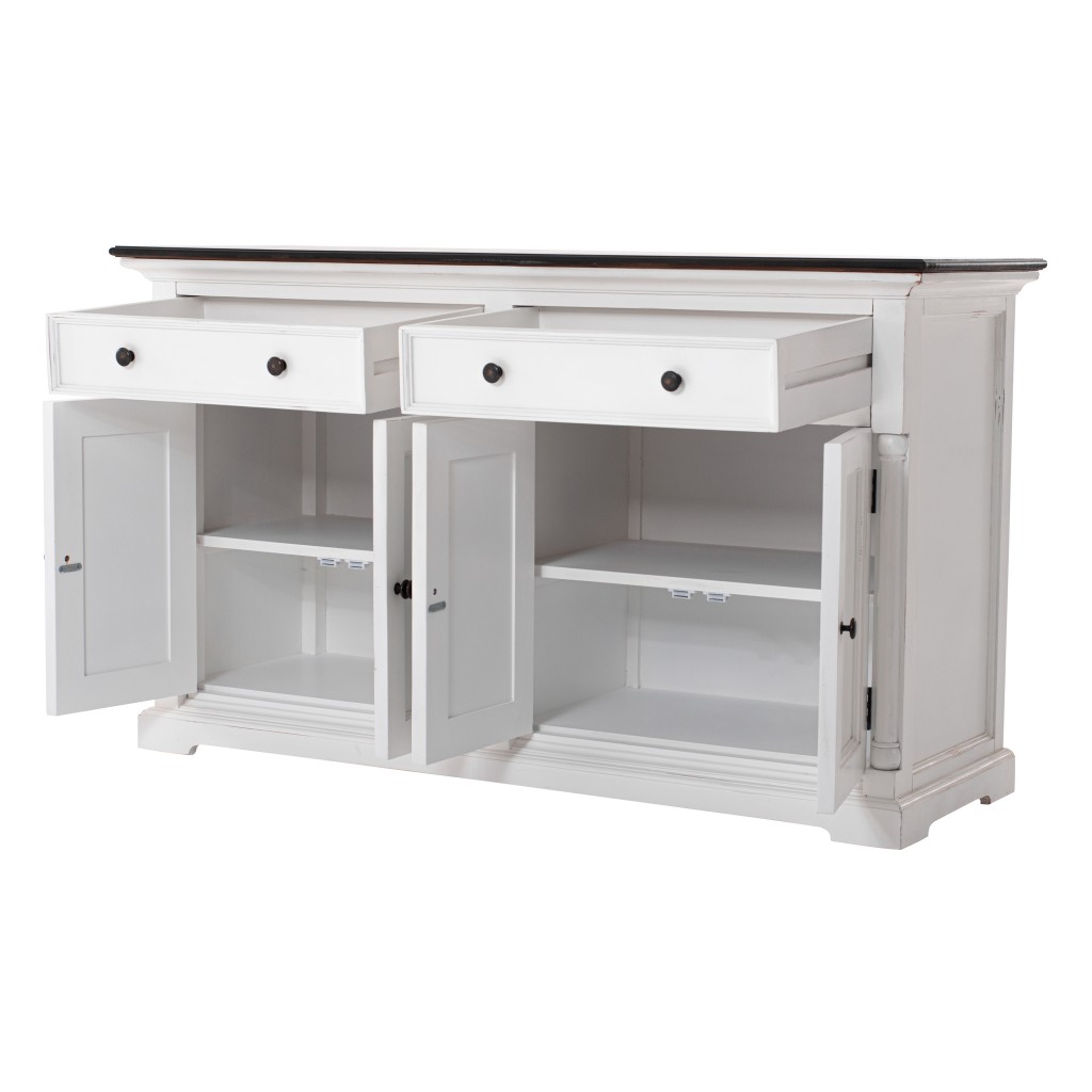 Picture of HomeRoots 388250 Modern Farm Two Door Buffet Server - Brown & White
