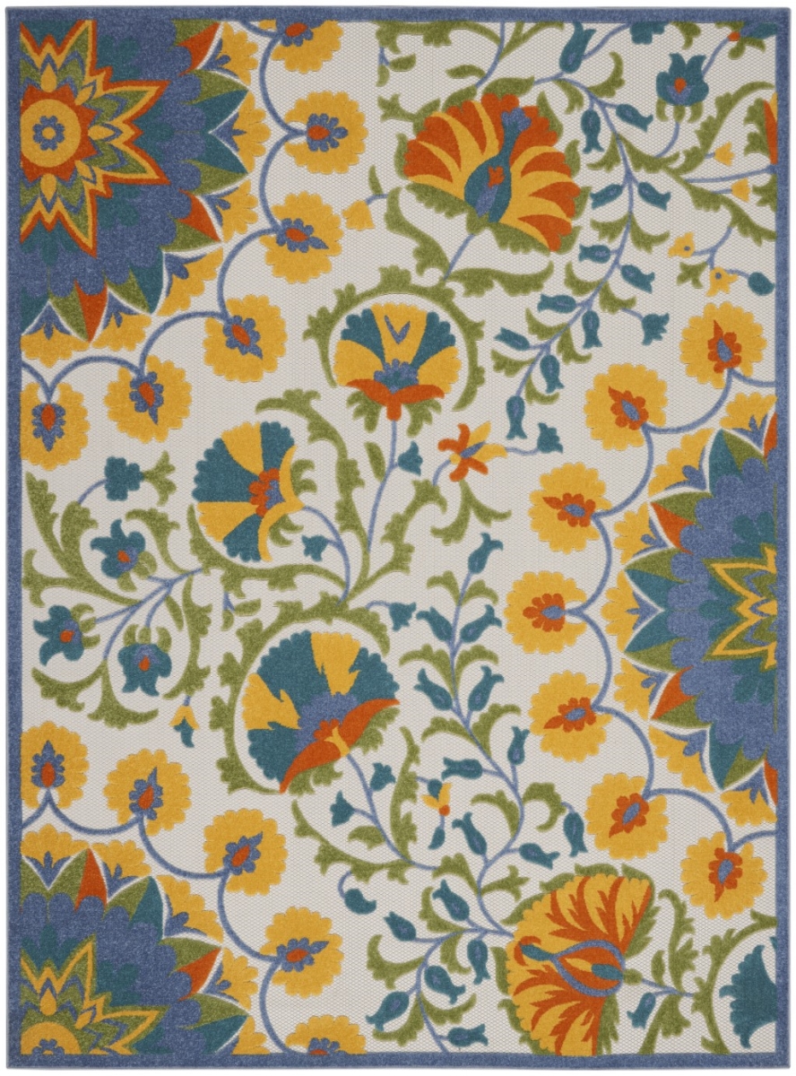 8 x 11 ft. Multi Color Medallion Indoor & Outdoor Area Rug
