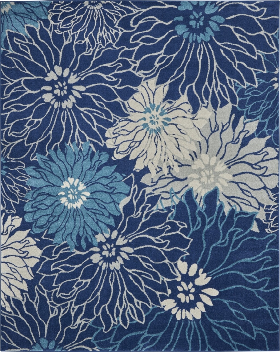 8 x 10 ft. Navy & Ivory Floral Area Rug