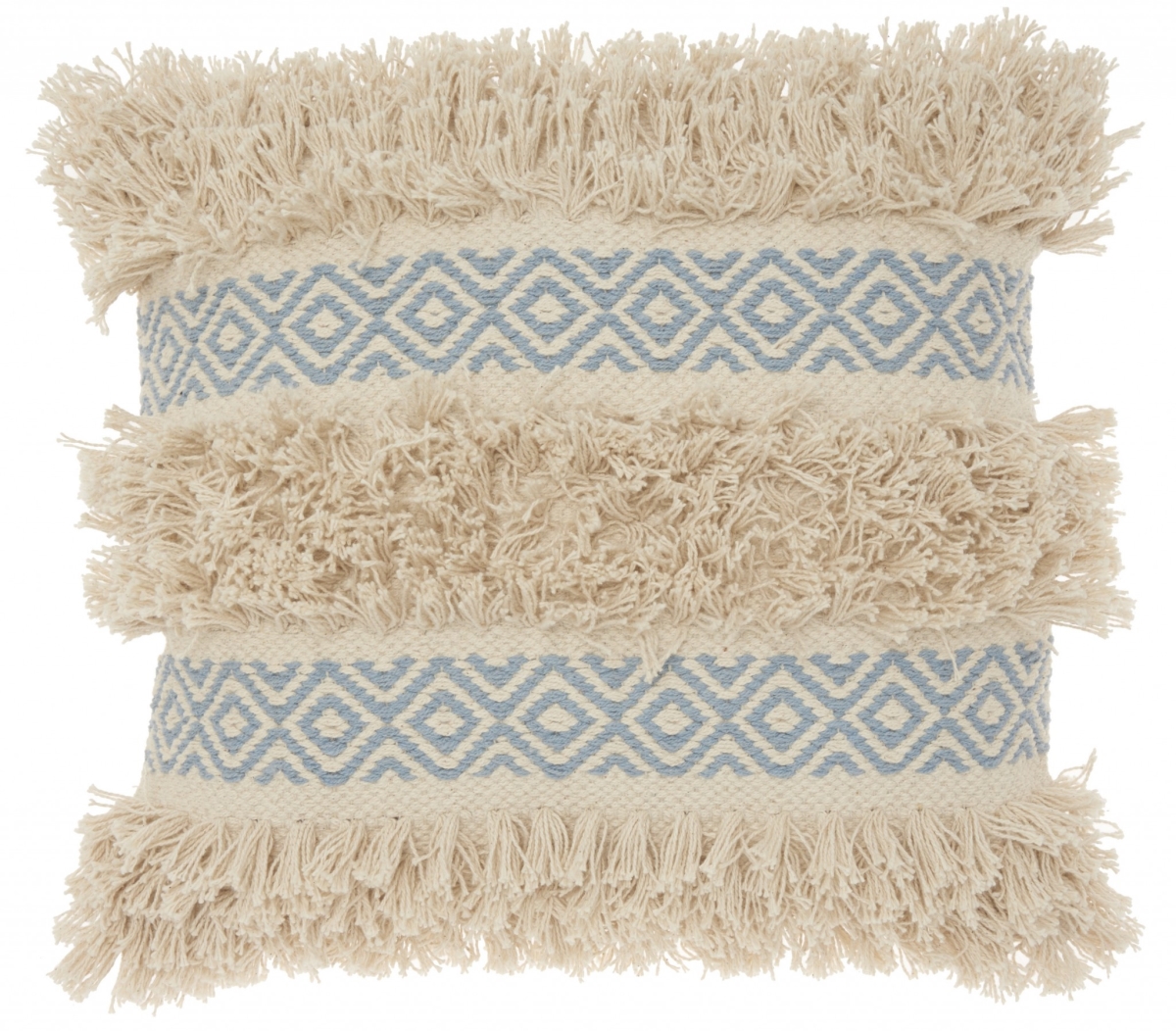 386079 18 x 18 in. Blue Diamond Patterned Throw Pillow